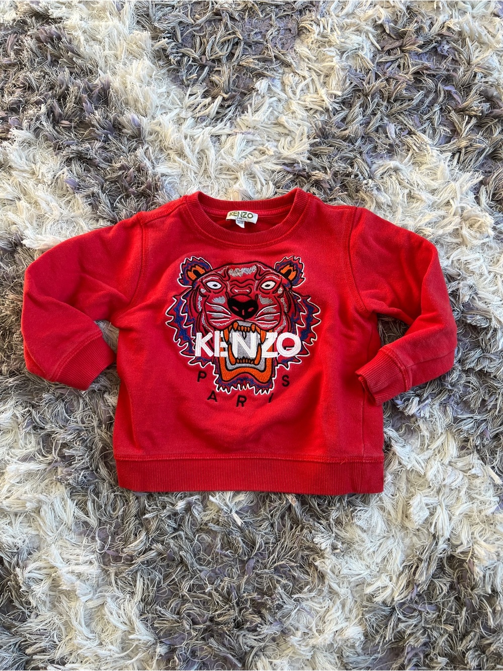 Kenzo Red Tiger Logo Kids Sweatshirt